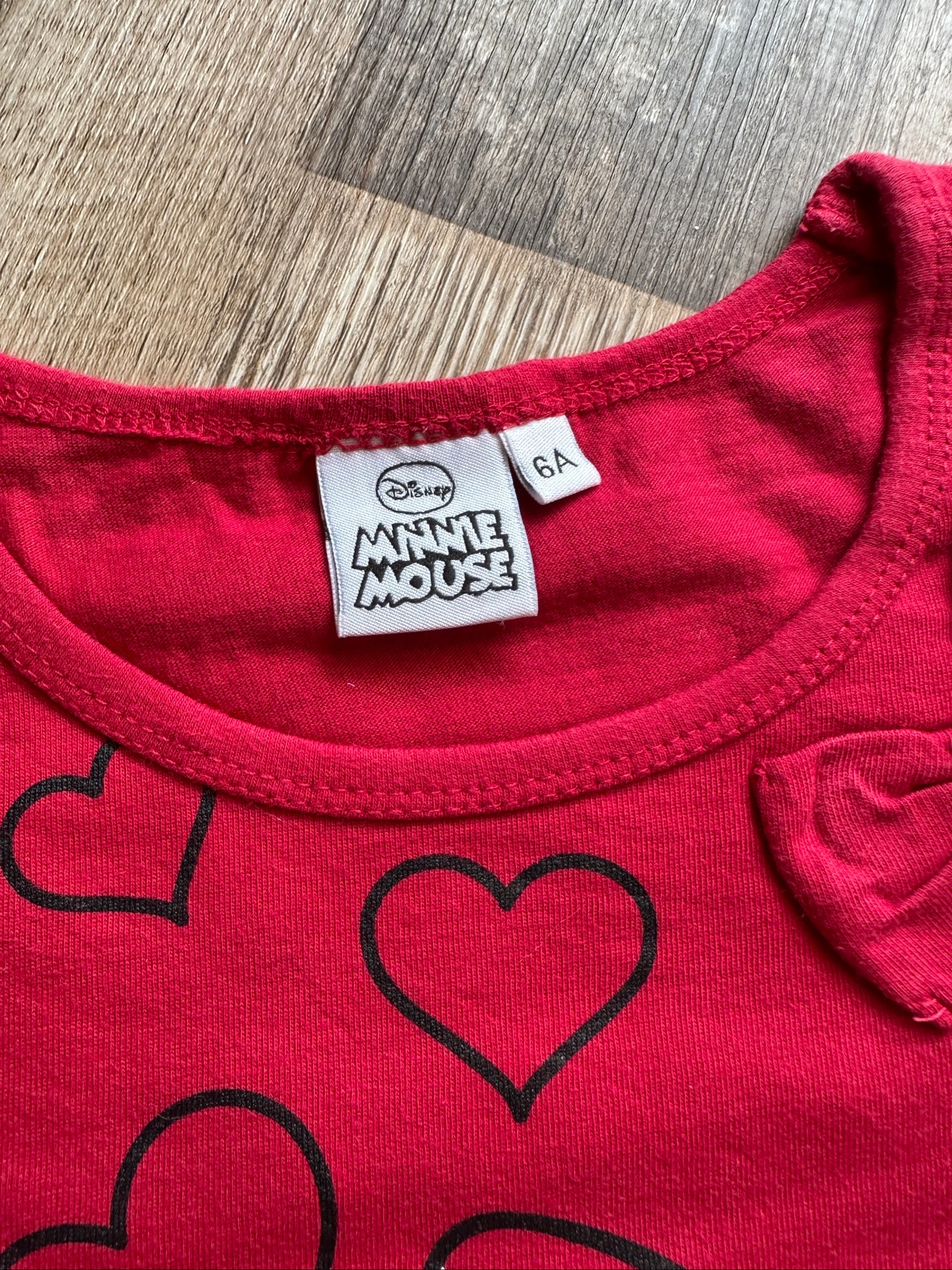 Conjunto Minnie Disney para meninas – blusa vermelha e legging cinza – 6 anos – photo 4